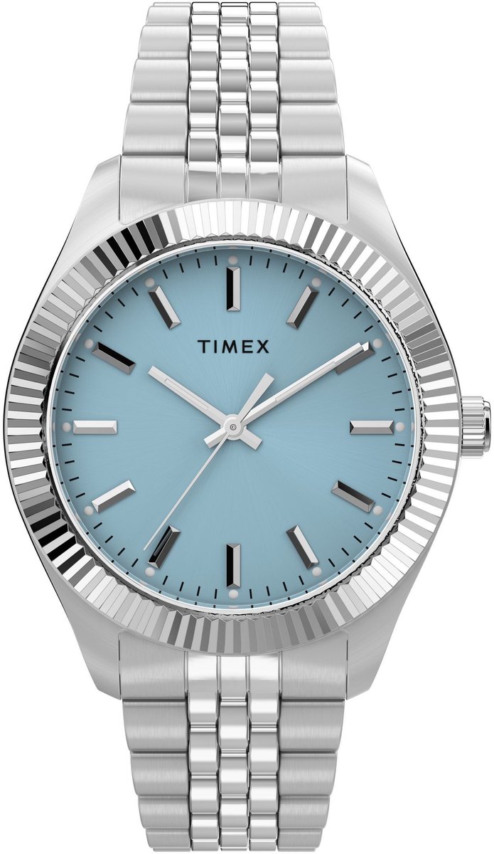Timex Legacy Trend Quartz Analoog Horloge Silver Tone Kast: 100% Roestvrij Staal | Armband: 100% Roestvrij Staal 36 mm TW2Y72200AJ