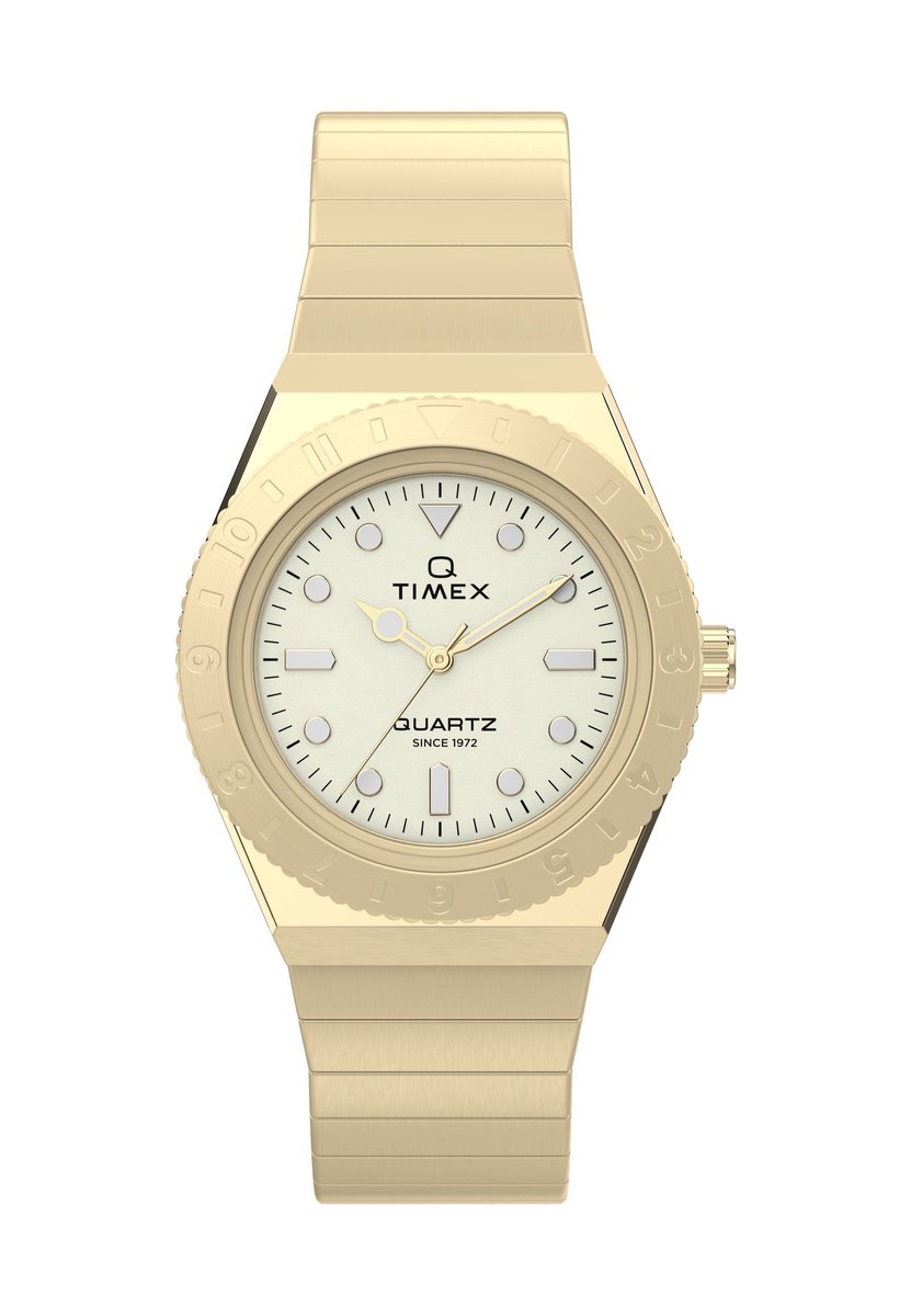 Timex Q Timex Mini Quartz Analoog Horloge Gold Tone Kast: 100% Roestvrij Staal | Armband: 100% Roestvrij Staal 30 mm TW2Y57400AJ, TW2Y57500AJ, TW2Y77300AJ