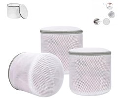 3 stuks - waszakken - bh-waszakje - mesh waszakken - wasmachine zakken - 15*17cm - Wit - Waszakken van mesh - Waszakken voor bh's - Ondergoed - Lingerie - Waszakken voor delicate kleding