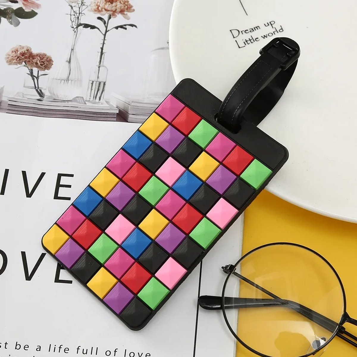 WiseGoods Premium Bagagelabel Block Design - Koffer ID Tags & Adreshouder - Reizen - Reis Accessoires - Bagage Label - Voor Koffer