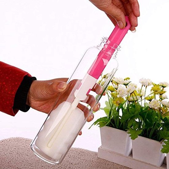4 STKS Flessenborstel, Fleswasmachine Set Lange Spons Fles Reinigingsborstels Baby Fles Cleaner Borstel, Tepelborstel (4 stuks) van Merkloos — afbeelding 3