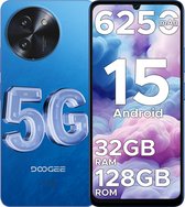 DOOGEE Note59 5G-Smartphone-Android 15-32 GB RAM+128 GB ROM-6250 mAh -Mobiele Telefoon-6,75 inch HD+ 120 Hz-AI camera-Dual SIM-NFC - Blauw