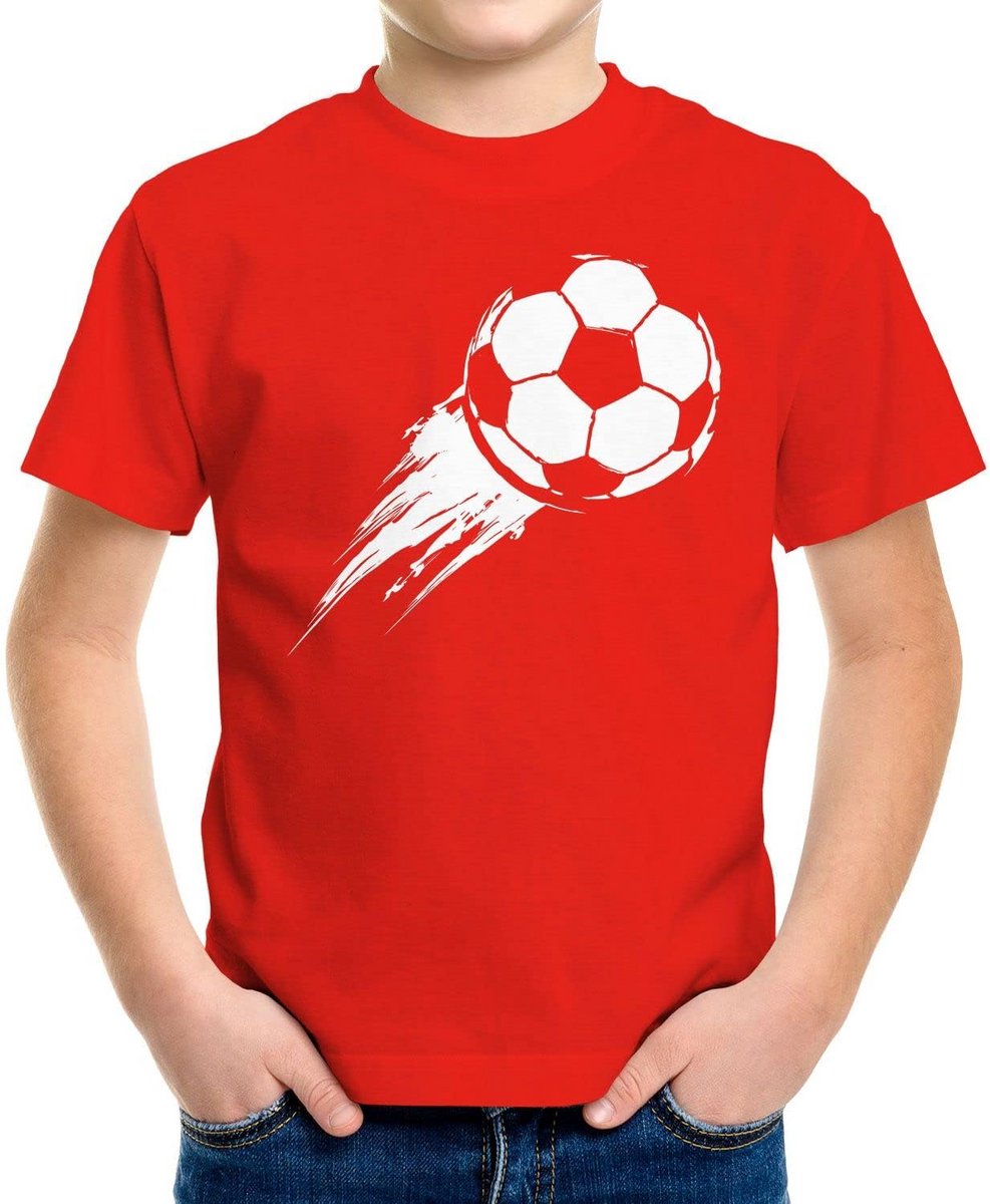 Kinder T-shirt Jongens Voetbal Motief Katoen Shirt Cadeau Sport