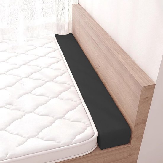 Hoofdbordkussen op maat voor bed, verlengbaar tweepersoonsbed matrasconnector met armleuning, vuller voor bedspleet voor eenpersoons/tweepersoons/kingsize bed 200 x 10 x 15 cm, koffiekleur
