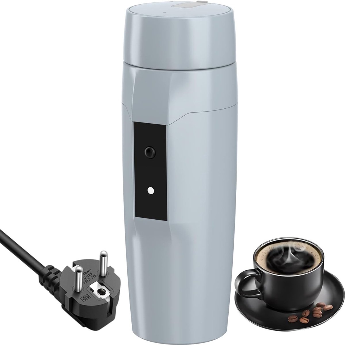 Quvo® Draagbare Waterkoker – 350 ML - Mini Waterkoker – Automatische Uitschakeling - Portable Reis Waterkoker - Camping Waterkoker - Lichtgrijs-22cmx 9cm x 9cm; 560 g