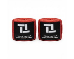 Tactical Fightwear Vechtsport Bandage 4,5m Rood - Handwraps/Boxing Wraps voor Kickboksen, Boksen & MMA