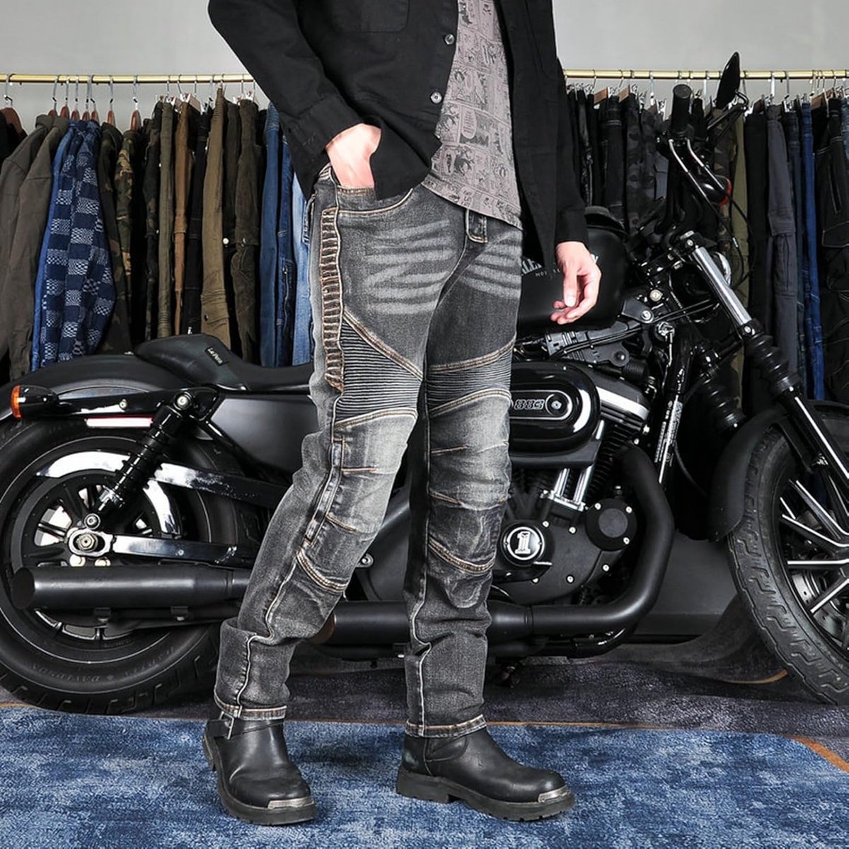 Motorrijbroek Heren Kevlar Motorjeans Bescherming Combat Touring Motor Kleding – foto 2