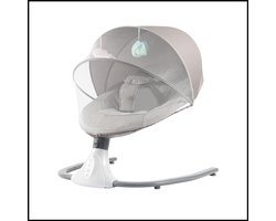 Elektrische Babyschommel – Baby Bouncer – 4 Schommelstanden – Bluetooth & Slaapliedjes – Met Zonnescherm en Klamboe