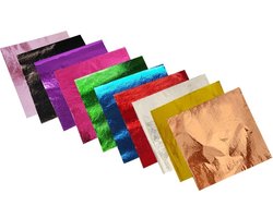 Bladfolie - bladmetaal - 100 velletjes - 10 kleuren - decoupage - schilderen - bladgoud