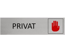 CombiCraft Aluminium Deurbordje "Privat " 165x45mm met tape