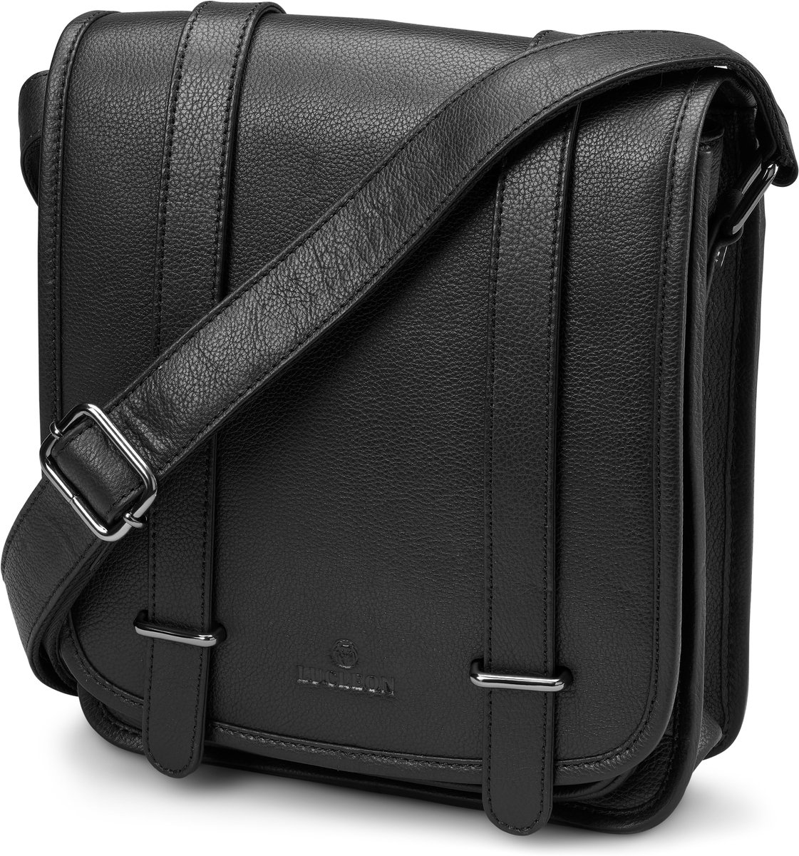 Zwarte messenger tas van volnerfleer