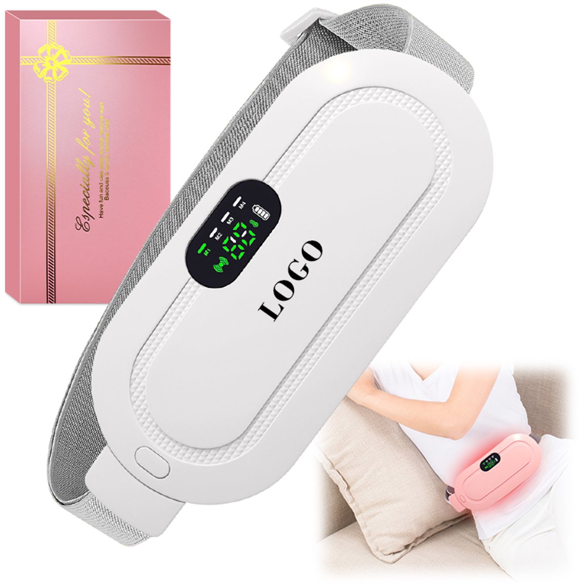 Buik vet weg massage, en pijn bestrijder. Zeg vaarwel tegen ongemak tijdens je menstruatie met onze innovatieve warmteband