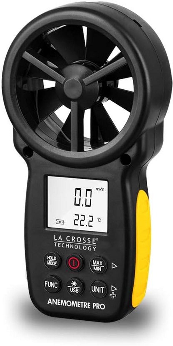 Digitale Handanemometer met Meetfuncties voor Windsnelheid en Temperatuur