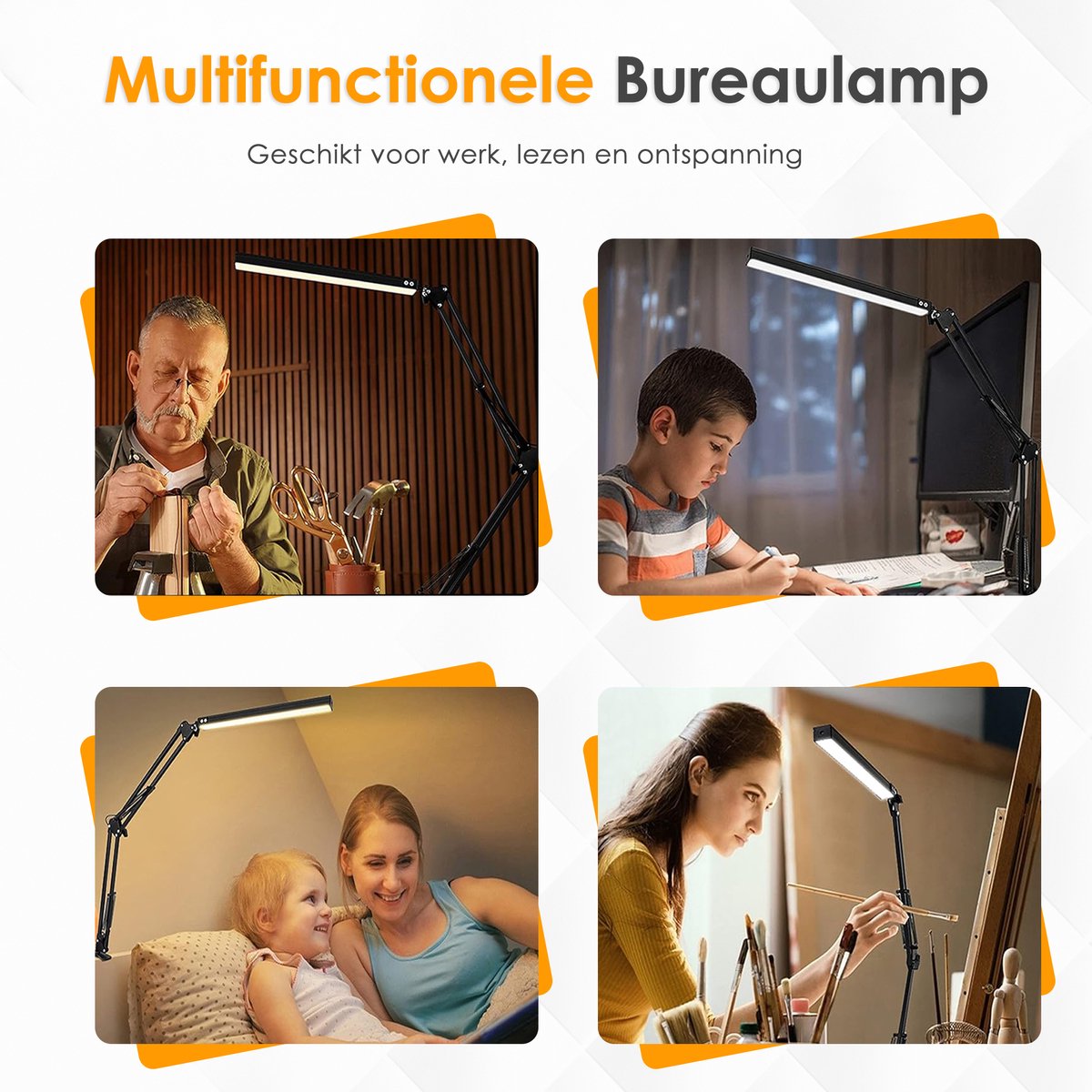 Vesfy LED Bureaulamp met Klem - Dimbaar thumbnail 3