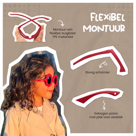 Maesy Baby Zonnebril Fleur - 1 t/m 3 jaar - Elastiek - Flexibel - UV400 Bescherming - Zonnebril Kind Bloem - Licht Blauw van Maesy — afbeelding 5