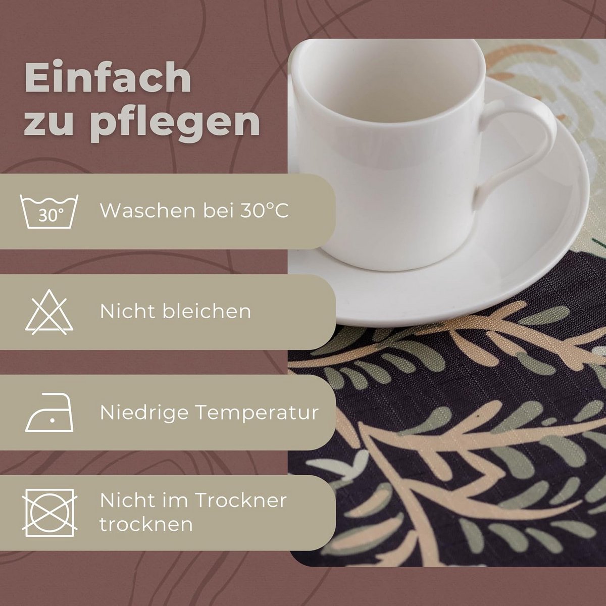 Tafelkleed Bloemen 130x180 cm Rechthoekig - Afwasbaar Polyester Tafeltextiel