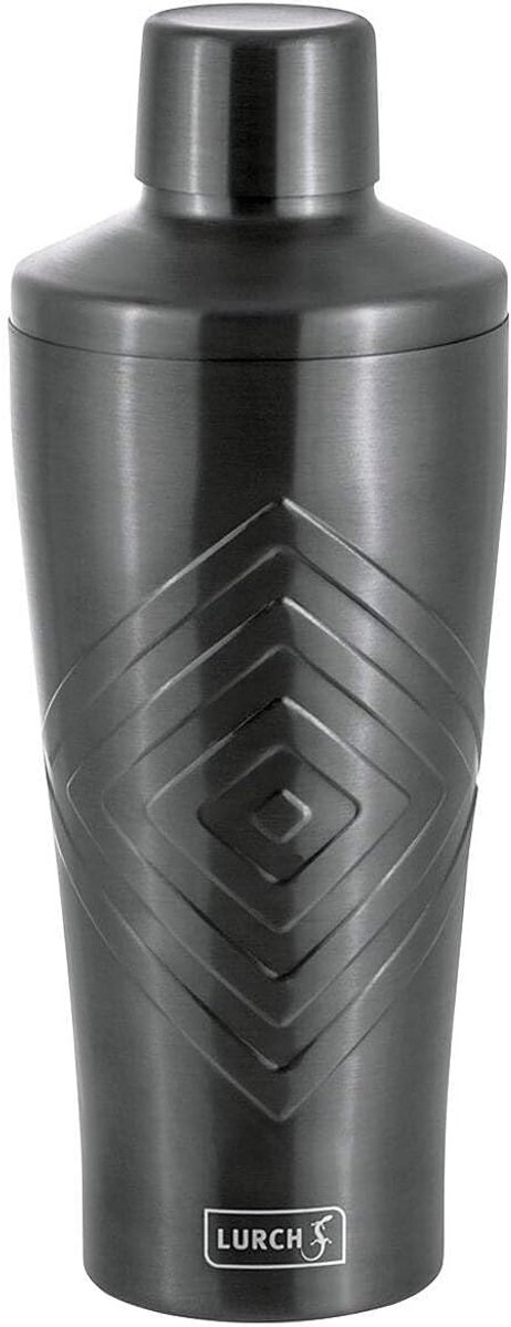 Cocktail Shaker 3-delig RVS 600ml met Geïntegreerde Zeef Smokey Grey