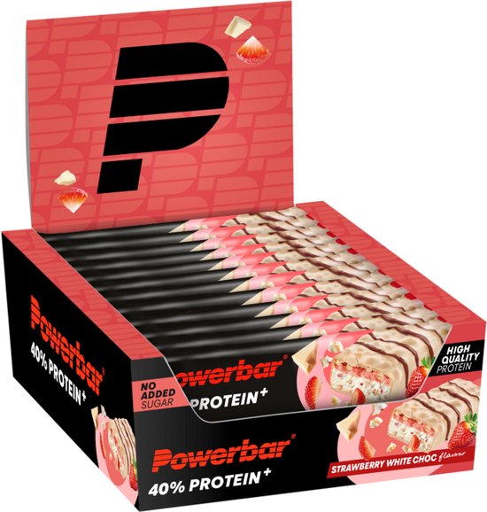 Powerbar eiwitreep - 40% Protein+ Bar - Strawberry White Choco - 12x40g — afbeelding 3