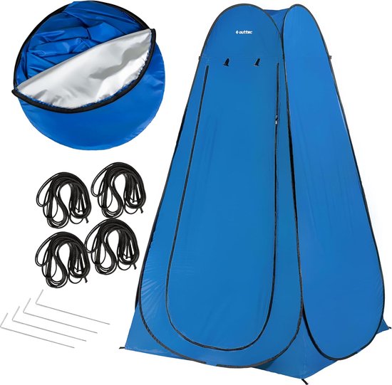 SMH LINE® Pop Up Douchetent - Omkleedtent - Mobiele Douchcabine - Incl. Draagtas - Blauw