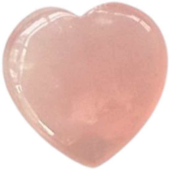 Pierre rose en forme de cœur en quartz rose, 3cm.