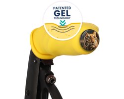 MyRollerSleeve opschuifbare ergonomische / anatomische handvatten voor rollator of rolstoel. Voorkomt pijnlijke handen met gelkussen. Personaliseerbaar: pimp rollator. Geel 21x6,5x9cm