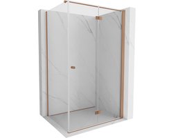 Mexen Mist-F inklapbare douchecabine rechts 110 x 100 , transparant, geborsteld koper - 8A6T-110-100-65-00-P