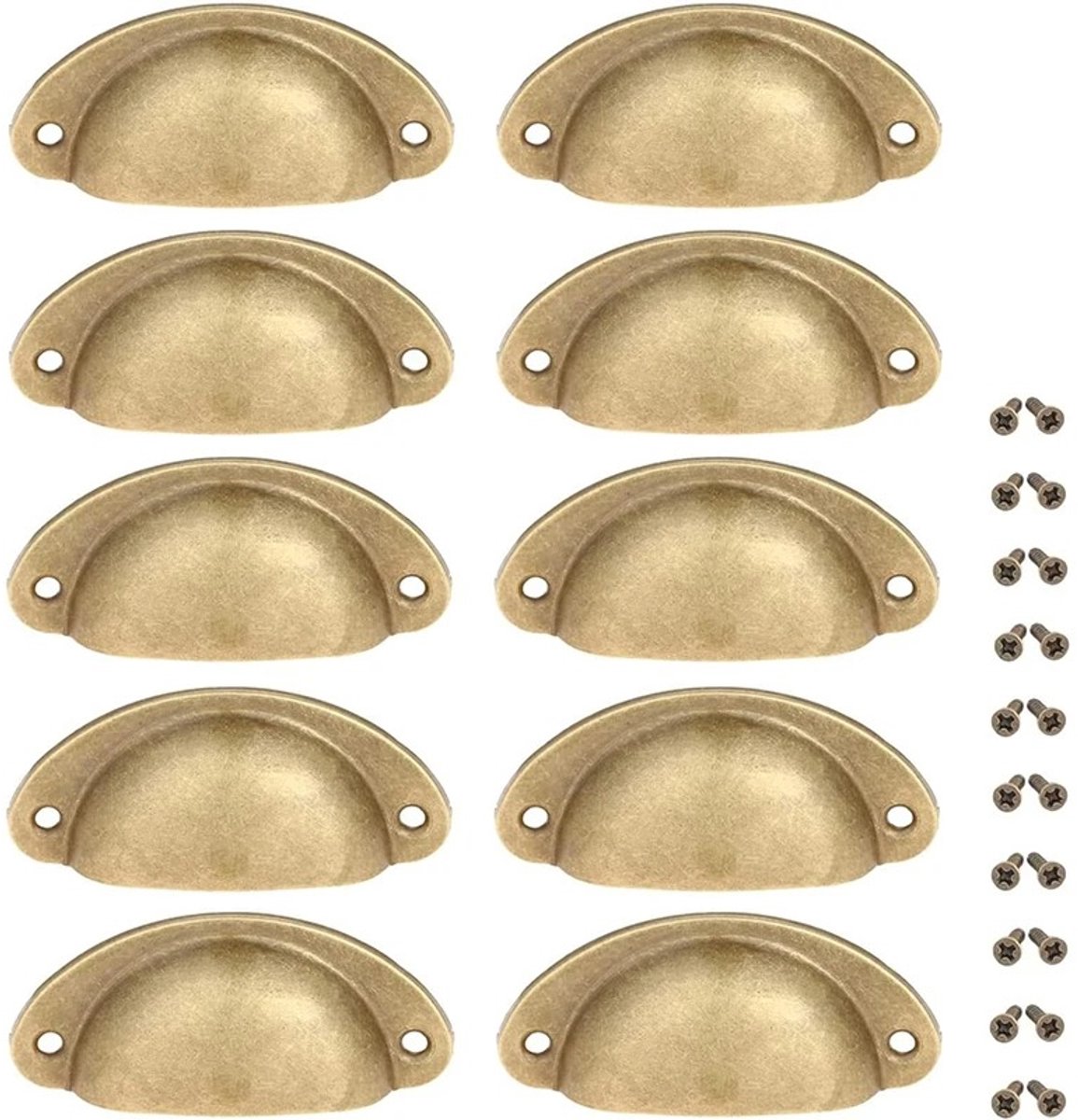 WiseGoods Premium Handgreep Set 12 Stuks Voor Keukenkast Meubel - Halfrond Retro Handvat - Handvatten Meubels - DIY - Goud
