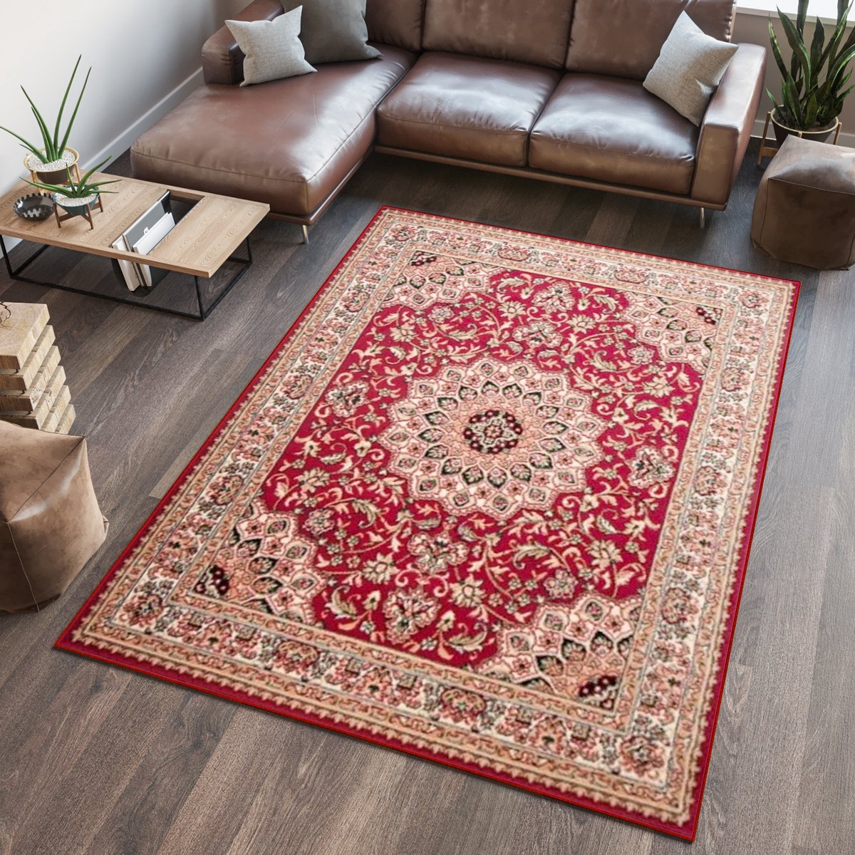 Tapiso Atlas PP Vloerkleed Rood Woonkamer Tapijt Maat- 240x300