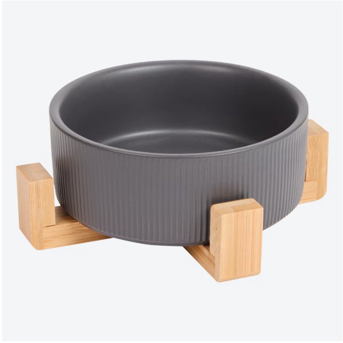Voerbak Keramiek - 15 cm - 4,5 cm - Grijs