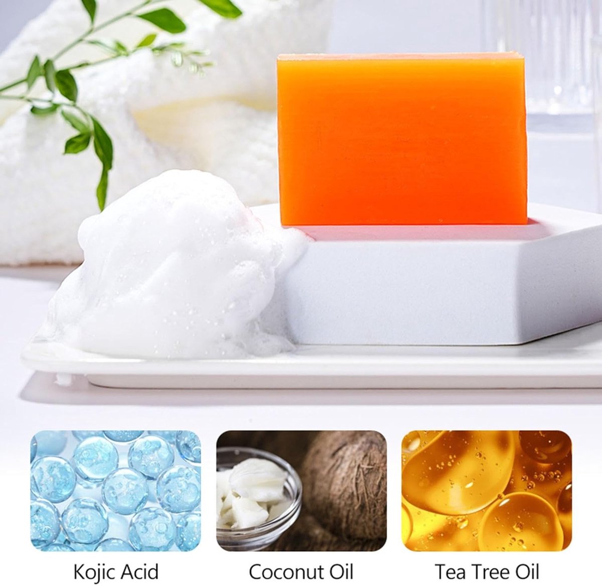 3 x KOJIC ACID Zeep - Kojic Acid Gezichtsreiniging - Tegen pigmentvlekken - Antirimpel - Anti-Rimpel - Acne - Gezichtsreiniger - Mee-eters verwijderen thumbnail 3