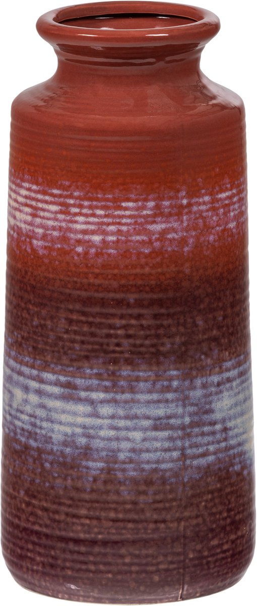 WOOOD Decennia Vaas XL Ø17 CM - Keramiek - Rood/Paars - 38x17x17 cm