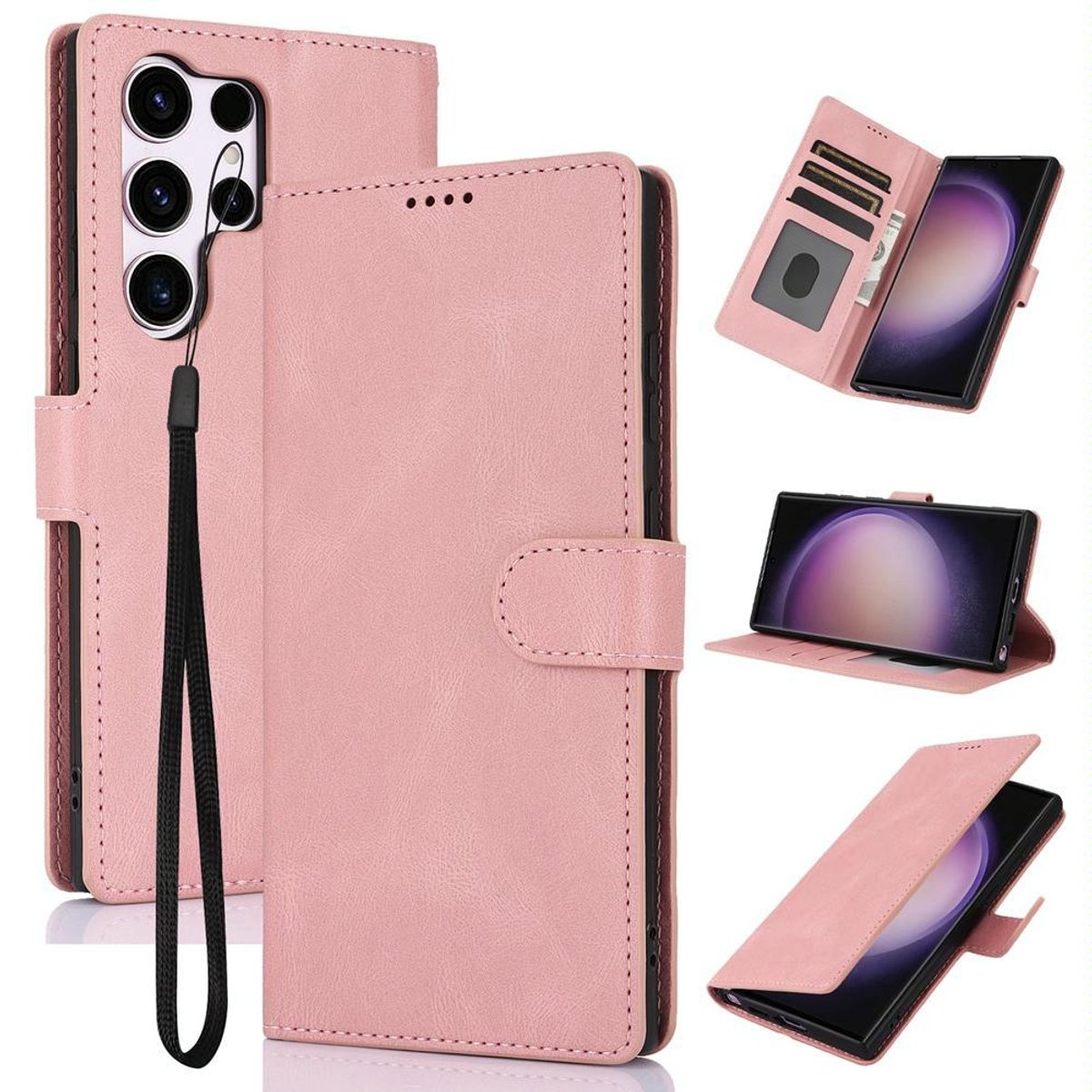 Mobigear Telefoonhoesje geschikt voor Samsung Galaxy S26 Ultra Hoesje | Mobigear Wallet Bookcase Portemonnee | Pasjeshouder voor 3 Pasjes | Telefoonhoesje voor Pinpas / OV Kaart / Rijbewijs - Roze