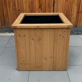 Lot de 2 pots de fleurs en bois faits main pour sapin de Noël - Jardinière résistante aux intempéries - 40 x 40 x 60 cm - Entièrement assemblés - Marron