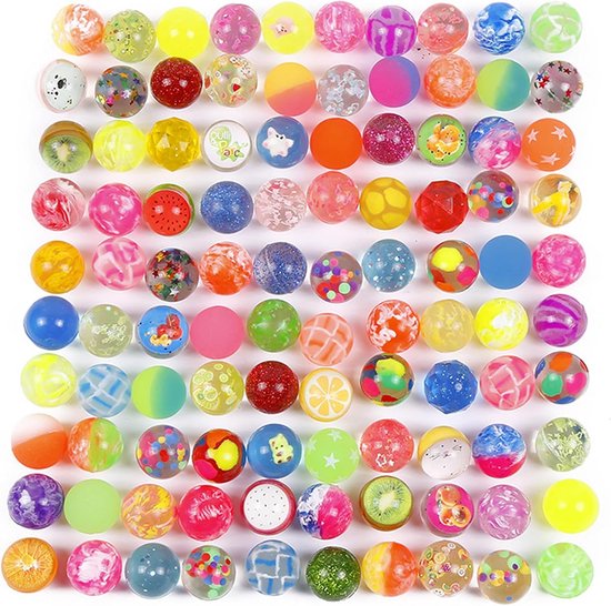 Flummies 30 Gekleurde Rubberen Stuiterballen (Flummies) voor Kinderfeestjes en ...