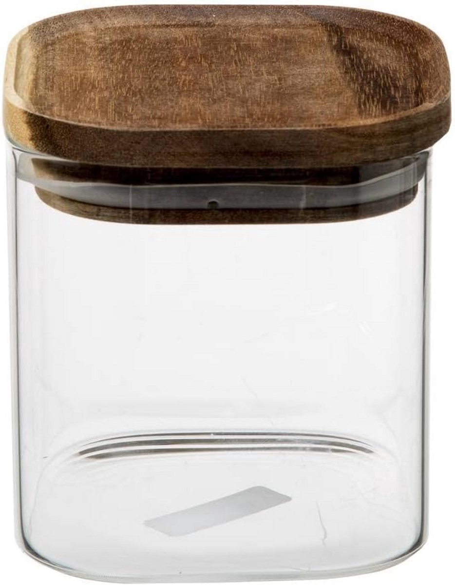 Luchtdichte Bewaarpot van Glas met Houten Deksel - 0,6 Liter