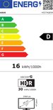 Energielabel D van ASUS TUF Gaming monitor, 27 inch, 16 kWh/1000h.