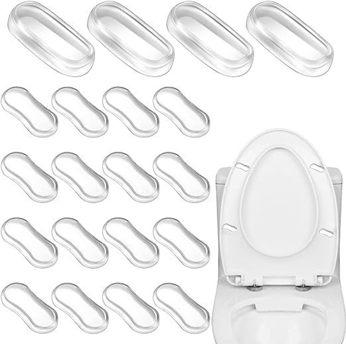 Transparante Siliconen Toiletkussen - Toiletbril Bufferkussen voor Geluiddemping & Anti-Schok Bescherming