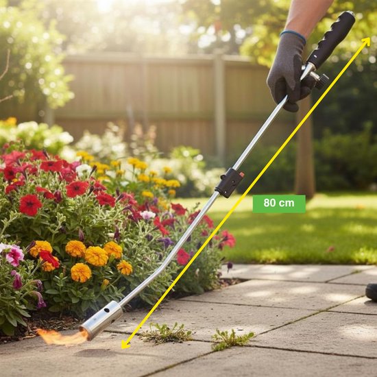 Kinzo Onkruidbrander 80 cm - Onkruidbrander Gas met Instelbare Vlam - Onkruidverwijderaars voor Tegels en Beton - Onkruidverdelger Draadloos - Onkruid Brander voor Buiten van Kinzo — afbeelding 3