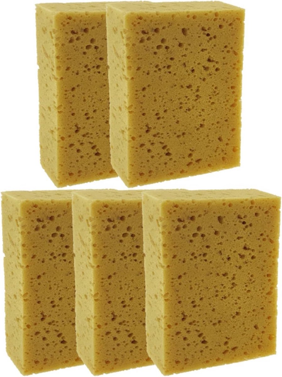 5 universele absorberende schuimsponzen voor schoonmaak en klussen