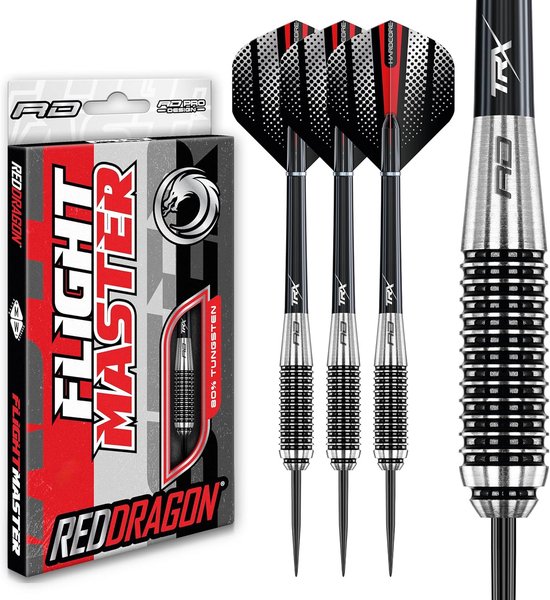 Red Dragon Apollo 23g Steel Tip Darts Set – Wolfraam Barrels, Medium VRX Schachten En Stevige Portemonnee