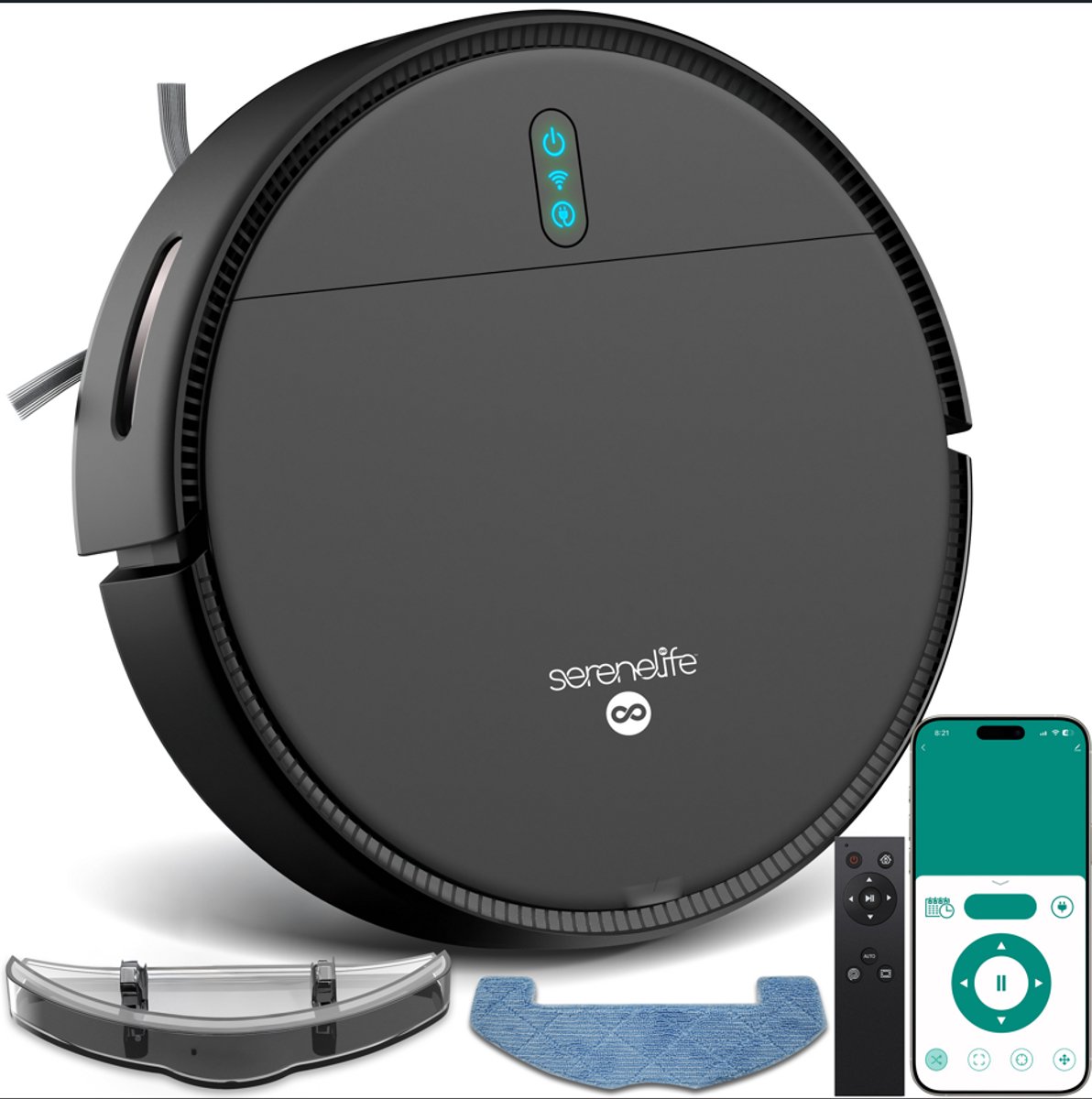 SereneLife Slimme Robotstofzuiger met App-besturing