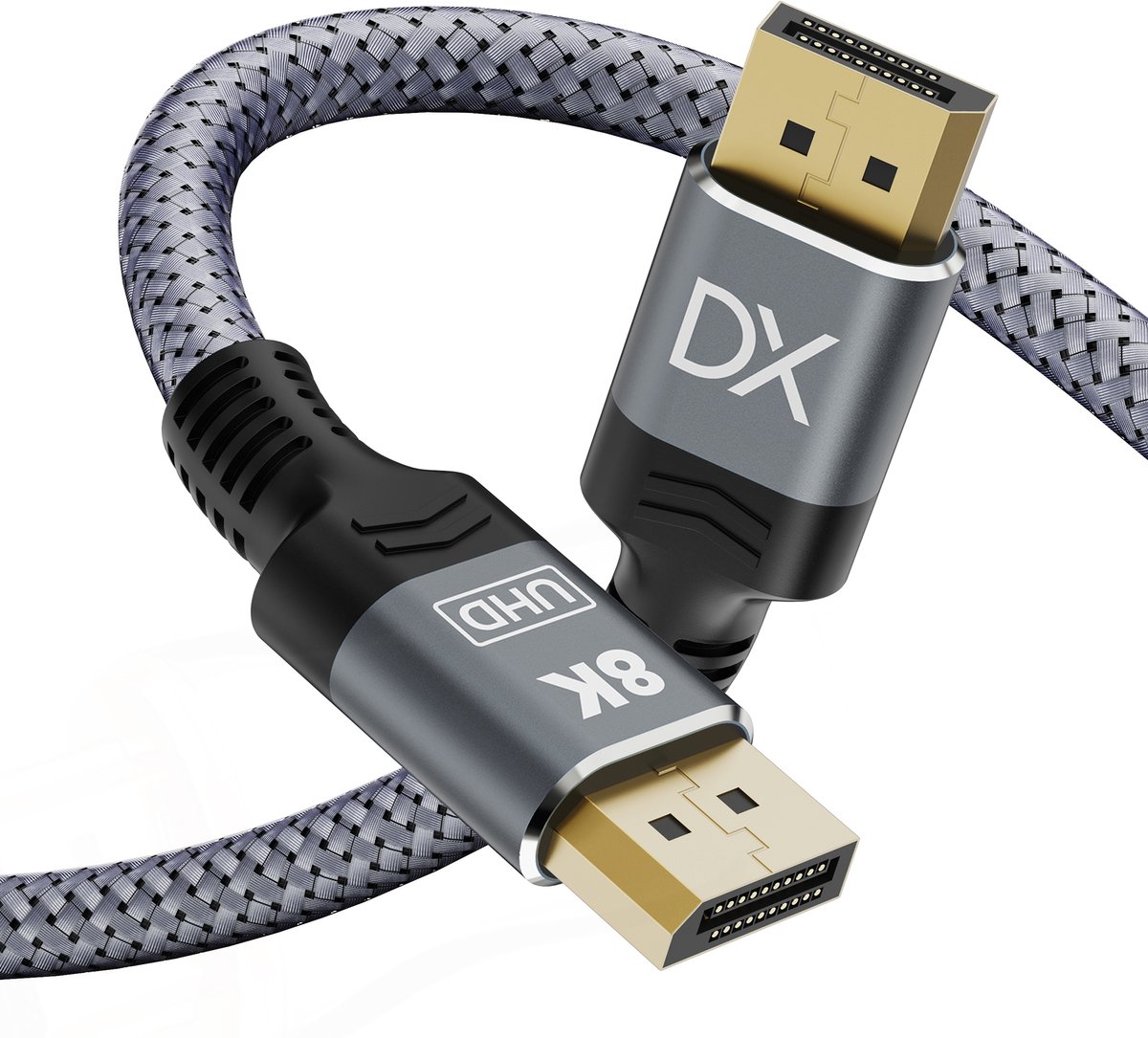 Douxe® DisplayPort naar DisplayPort Kabel 8K 60Hz / 4K 144Hz – 2 Meter – DP Kabel naar DP kabel – 32.4 Gbps
