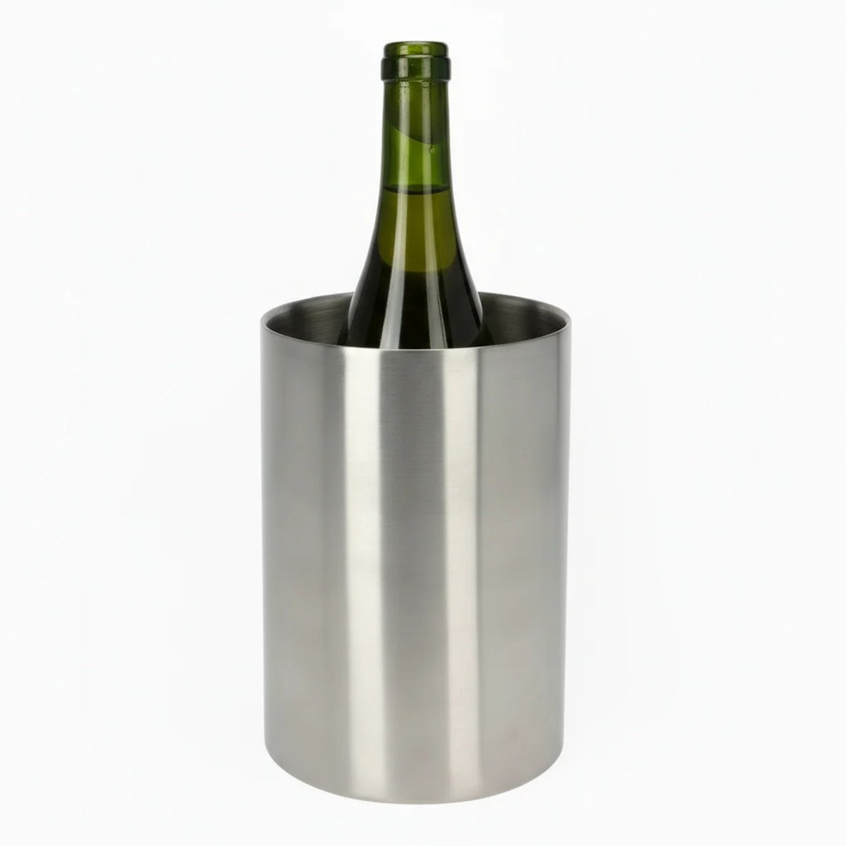 Cookinglife Wijnkoeler Brushed - Champagne En Flessenkoeler - Wine Cooler - RVS - Zilver - Elegant Geborsteld Design, 12 x 18 cm