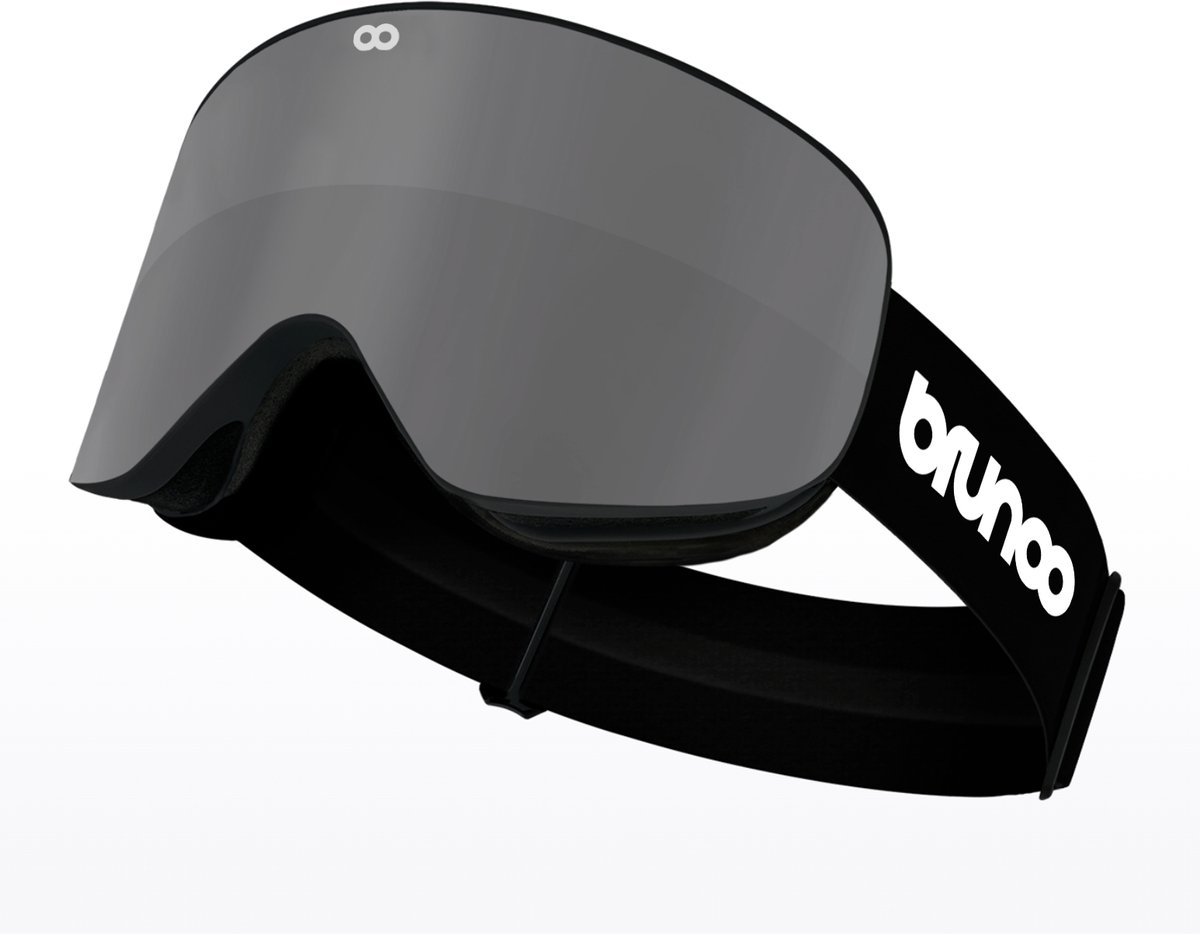 Brunoo Zero Premium Skibril - Zilver - Inclusief 2 lenzen