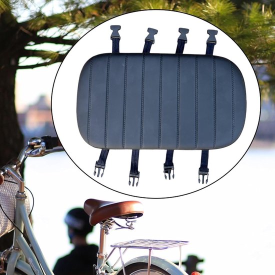 Fietsstoeltje Achterzitje - Achterzadel - Fietszitje Achter - Bagagedrager Kussen - Achterzitje Fiets - Fietskussen Bagagedrager - Zitkussen Verdikt - Verdikt - Zacht - Comfortabel fietskussen - Universeel - voor school, sport, trailrijden — afbeelding 2