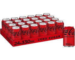 Frisdrank coca cola zero blik 330ml - 24 stuks