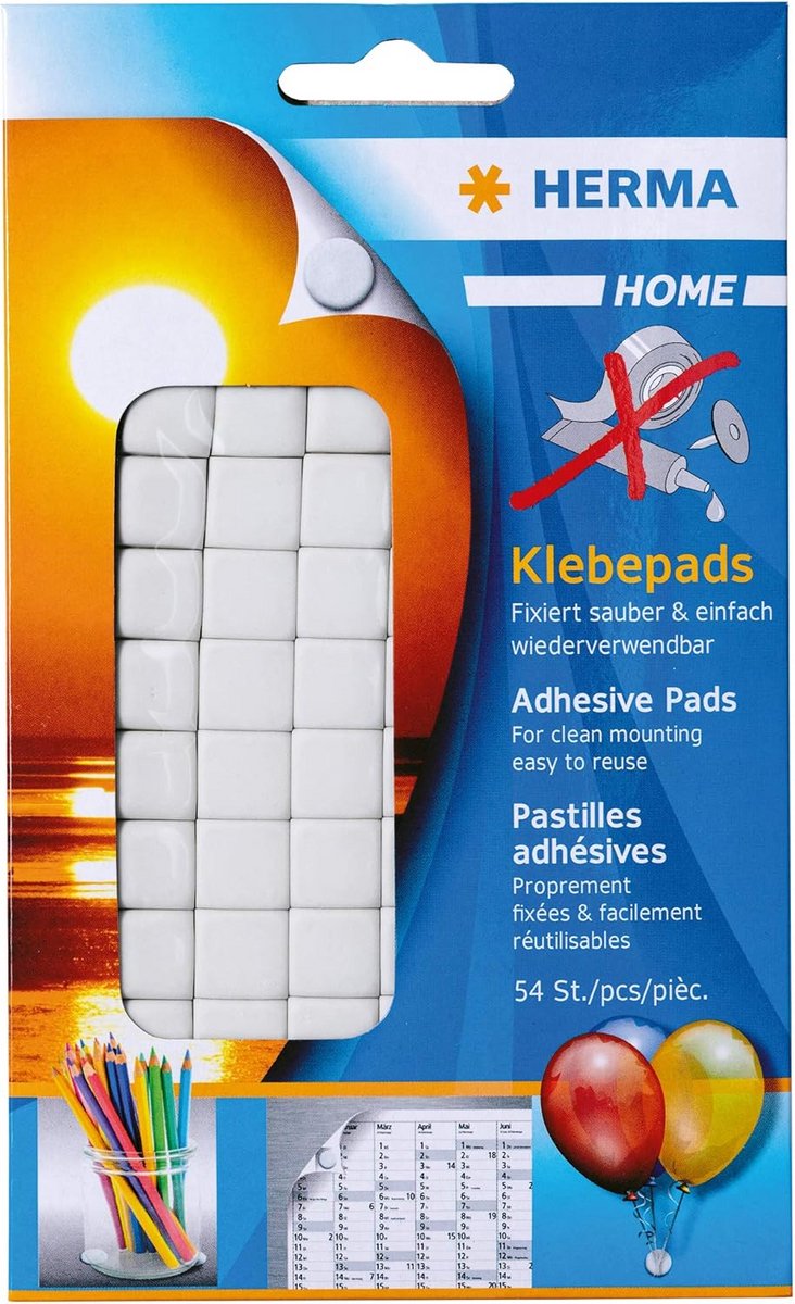 Permanente Klevende Herbruikbare Kleefpads voor Thuis en Kantoor, 54 Stuks