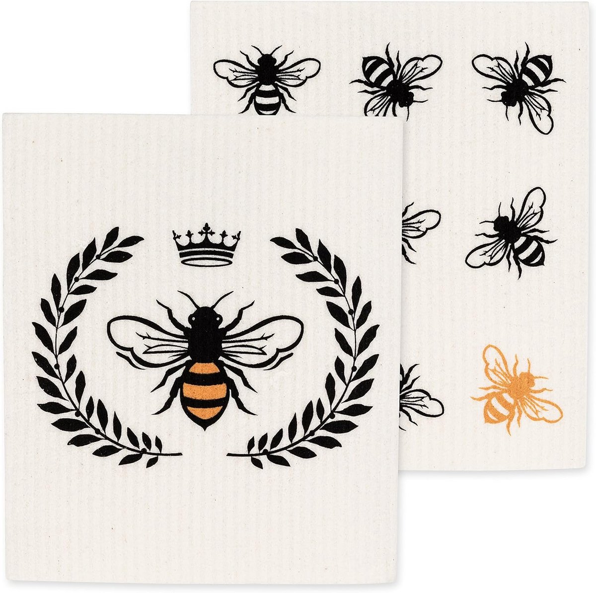 Set van 2 Keukendoeken met Bijtjesprint - Absorberend en Stijlvol