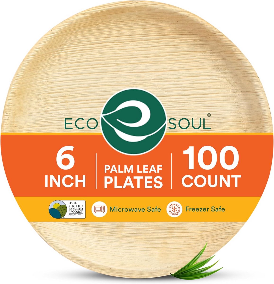 Biologische Palmblad Borden Rond 15 cm - 100 Stuks
