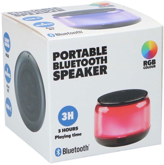 Draagbare Bluetooth Speaker - Muziek box met RGB verlichting - Partybox met 3 uur speeltijd - Draadloze speaker met USB-C van Merkloos — afbeelding 4